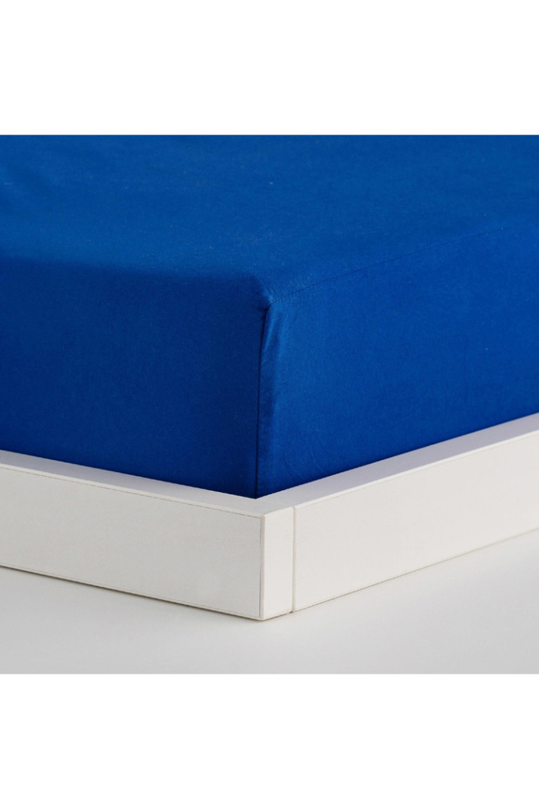 Drap-housse Micros Bleu foncé - 200x220x25cm
