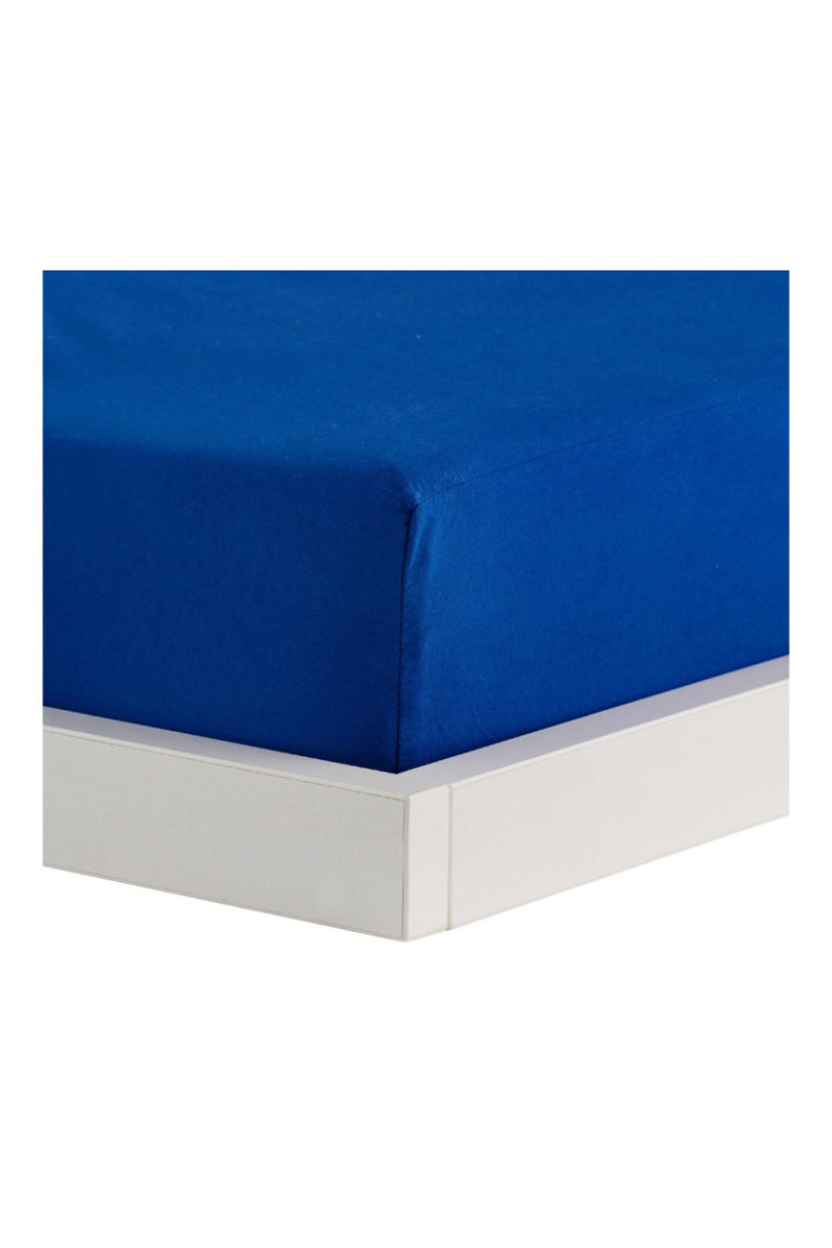 Drap-housse Micros Bleu foncé - 200x220x25cm