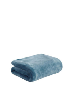 Plaid en polaire Abila Jacquard Solid Bleu - 150x200cm
