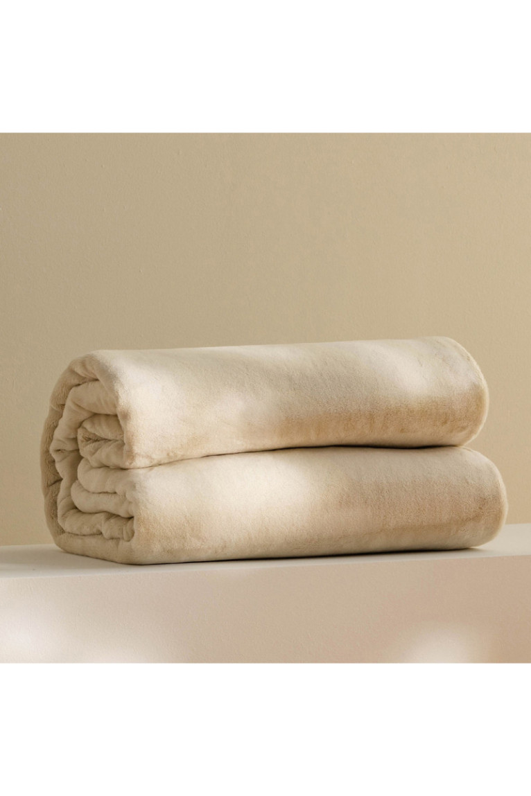 Couverture Floss Solid Beige clair - 220x200cm