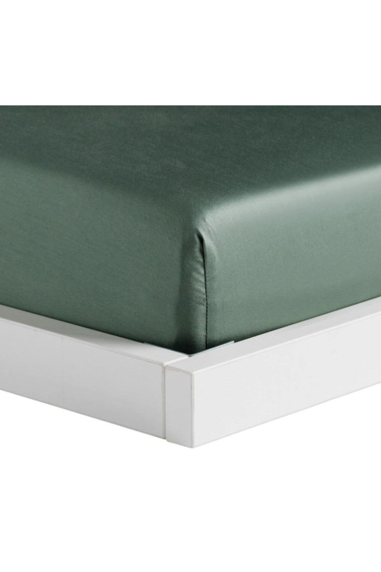 Drap-housse Satinette Vert clair - 160x200x25cm