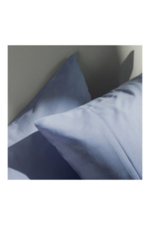 Parure de lit Satinette Solid Bleu clair - 200x220cm