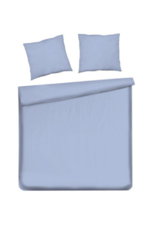 Parure de lit Satinette Solid Bleu clair - 200x220cm