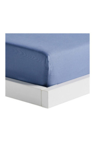 Drap-housse Satinette Bleu - 180x200x25cm