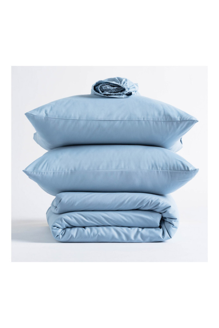 Parure de lit Micros Solid Bleu clair - 200x220cm