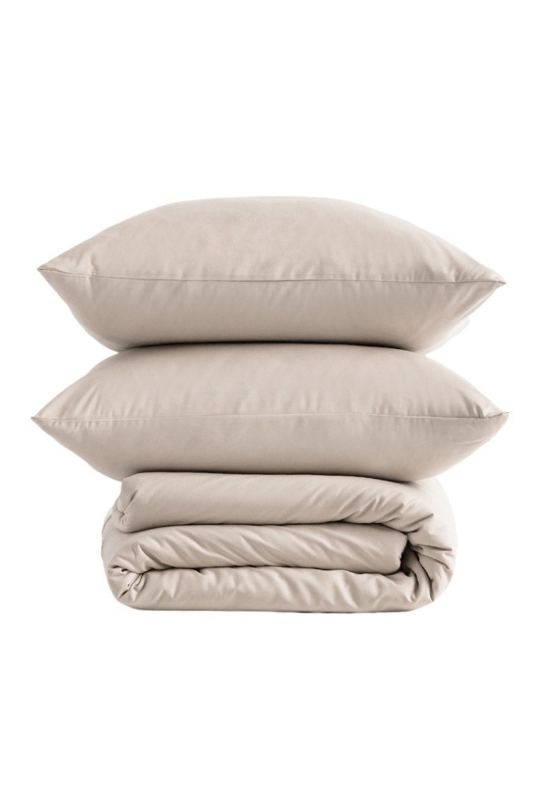 Parure de lit Micros Solid Beige - 140x200cm