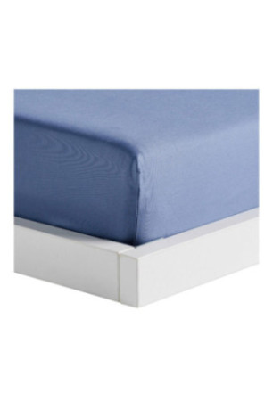 Drap-housse Satinette Bleu - 160x200x25cm