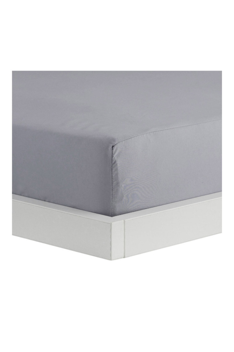 Drap-housse Micros Gris clair - 200x220x25cm