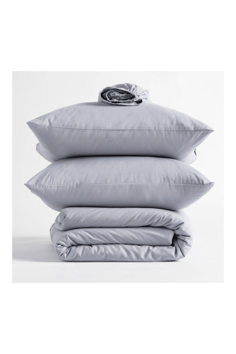 Linge de lit Micros Solid Gris clair - 160x200cm
