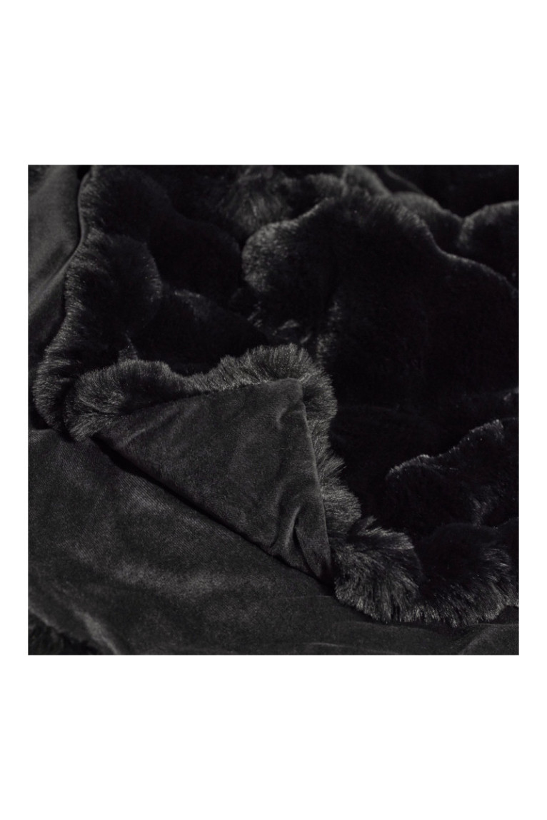 Dessus de lit BARES SOLID Noir - 180x200cm