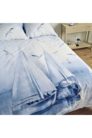 Parure de lit Boatsi Bleu - 200x220cm