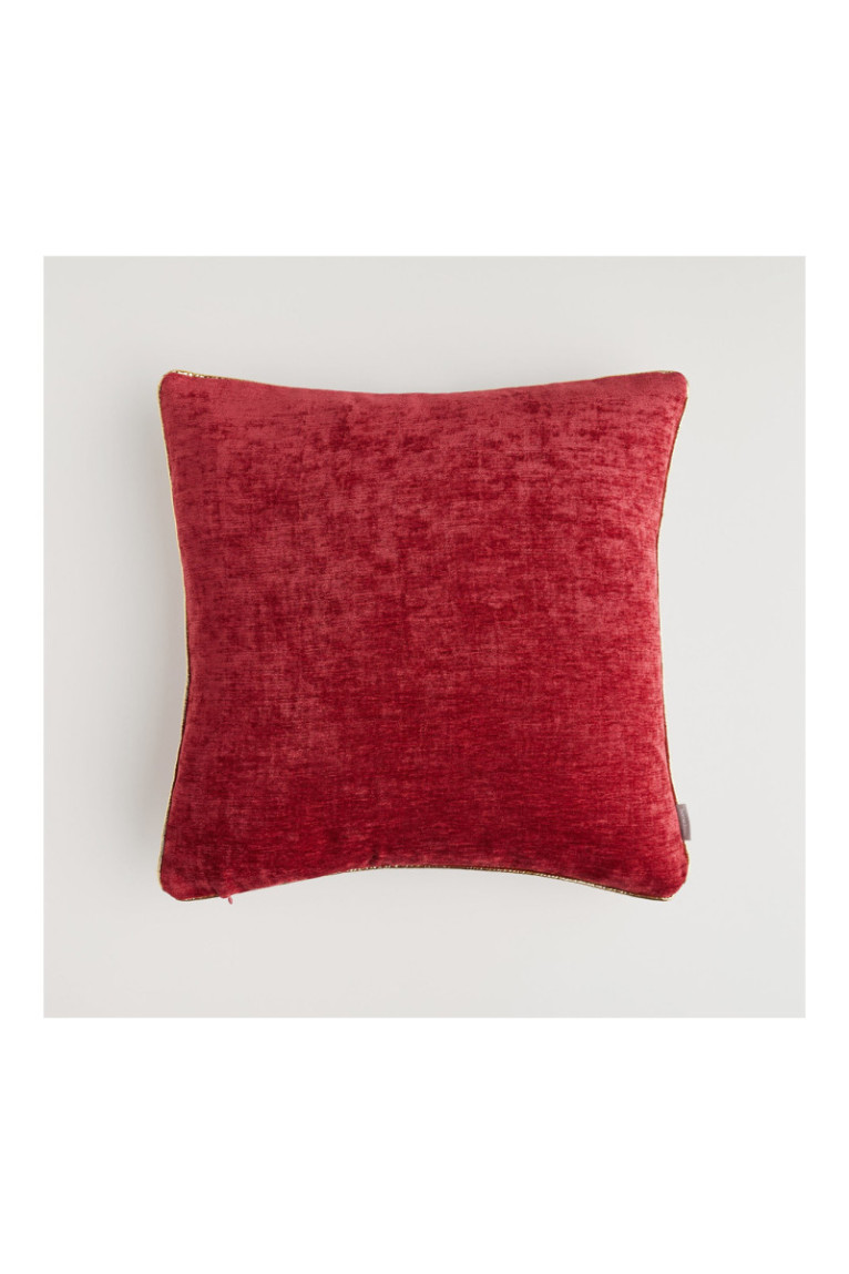 Housse de coussin unie Erwio Rouge - 45x45cm