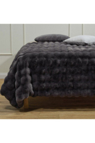 Couvre-lit Bares Solid Gris foncé - 180x200cm