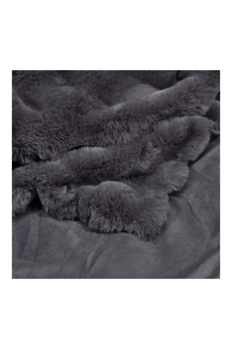 Couvre-lit Bares Solid Gris foncé - 180x200cm