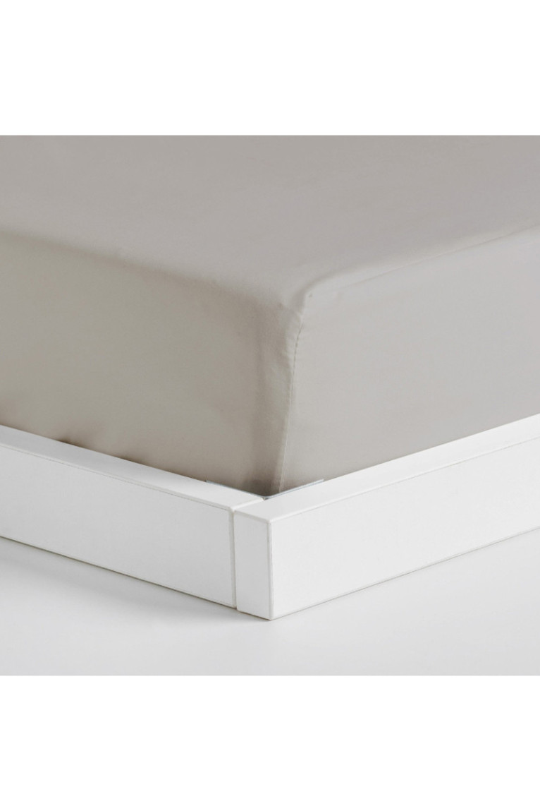 Drap-housse Micros Beige foncé - 140x200x25cm