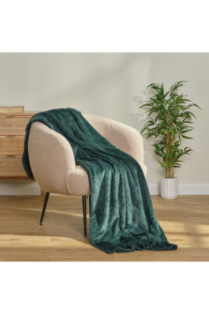 Couverture polaire Esme Embossed Vert foncé - 150x200cm