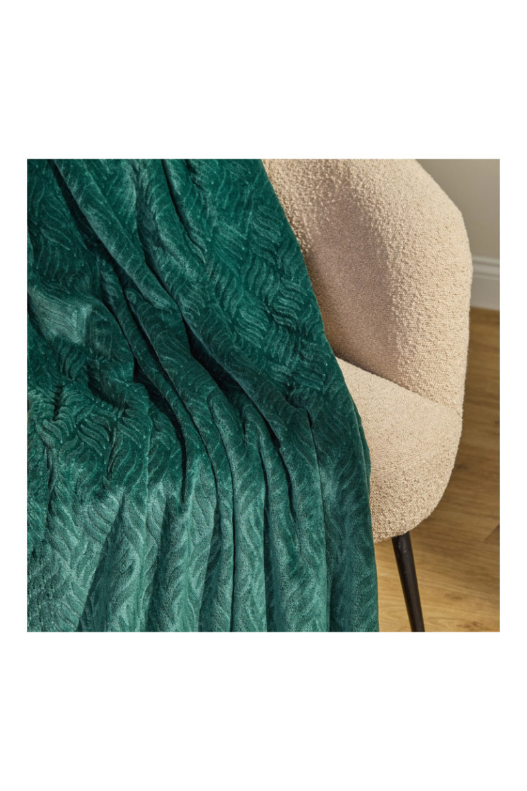 Couverture polaire Esme Embossed Vert foncé - 150x200cm