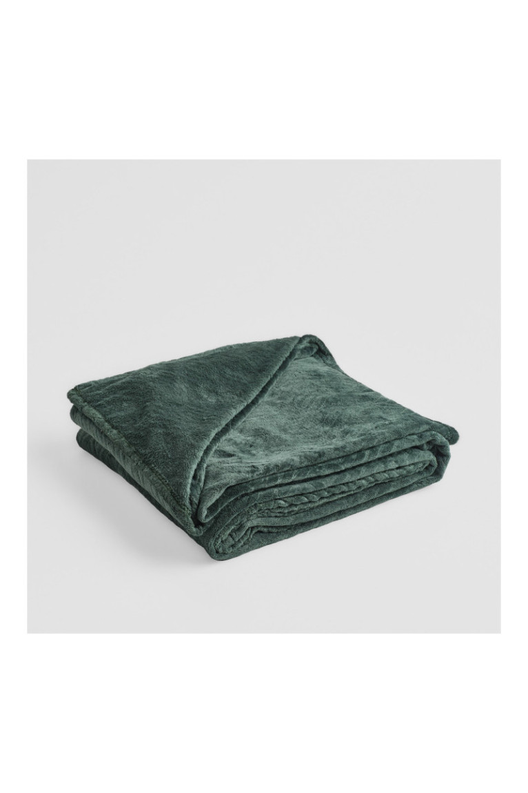 Couverture polaire Esme Embossed Vert foncé - 150x200cm