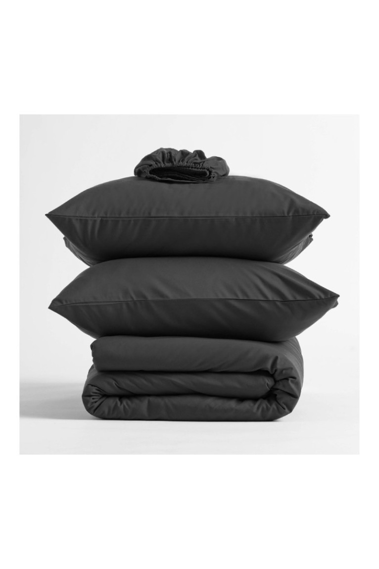 Parure de lit Micros Solid Noir - 140x200cm
