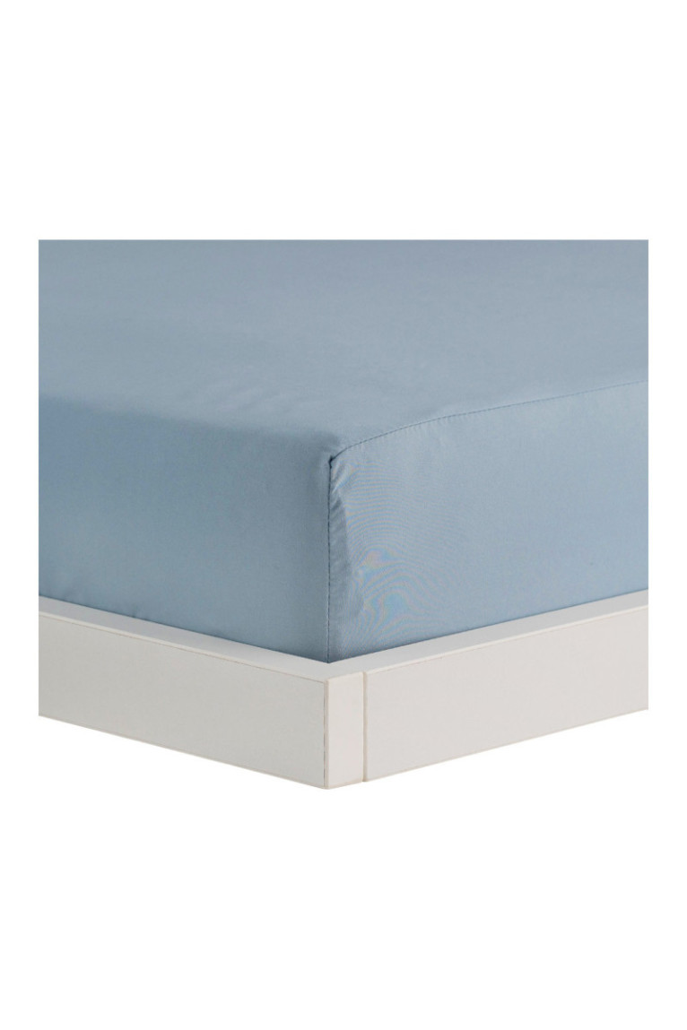 Drap-housse Micros Bleu clair - 140x200x25cm