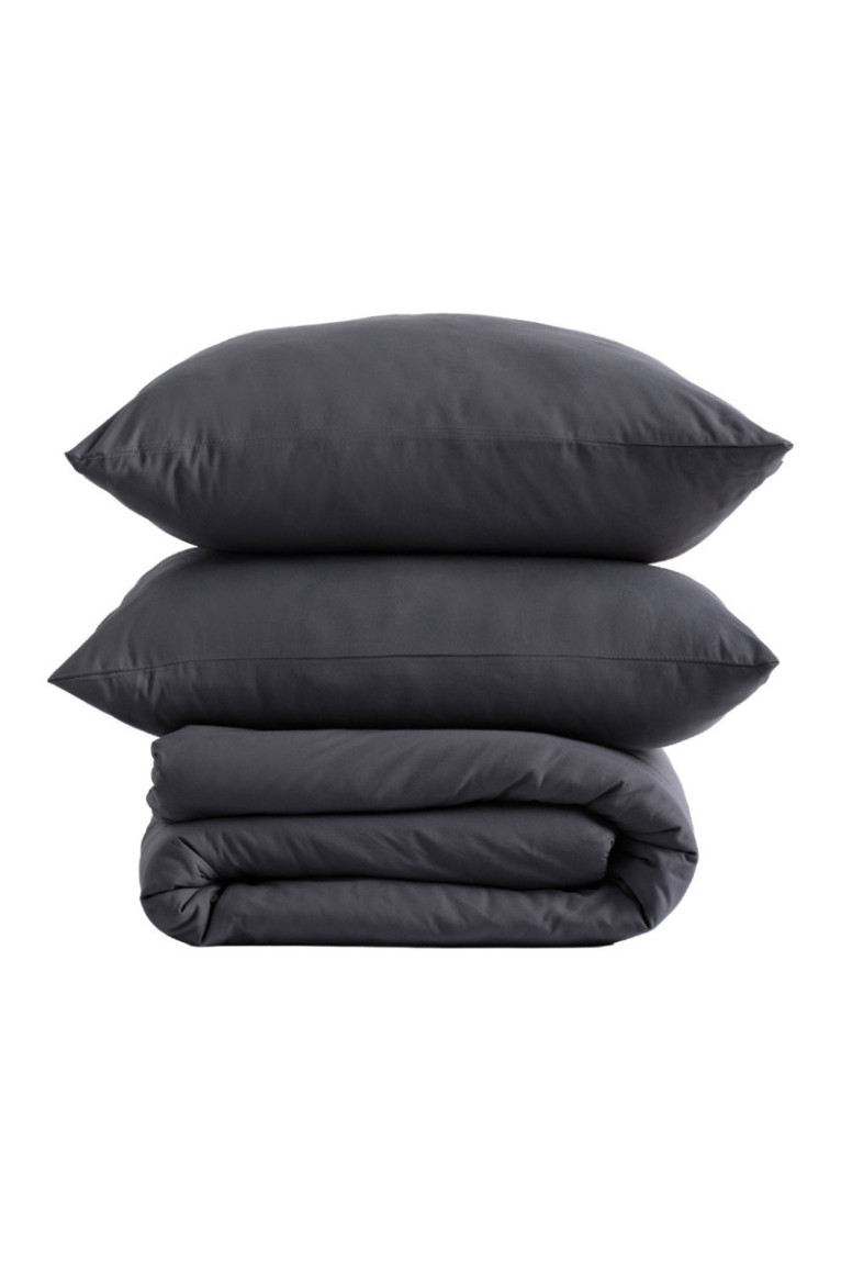 Parure de lit Micros Solid Gris foncé - 140x200cm