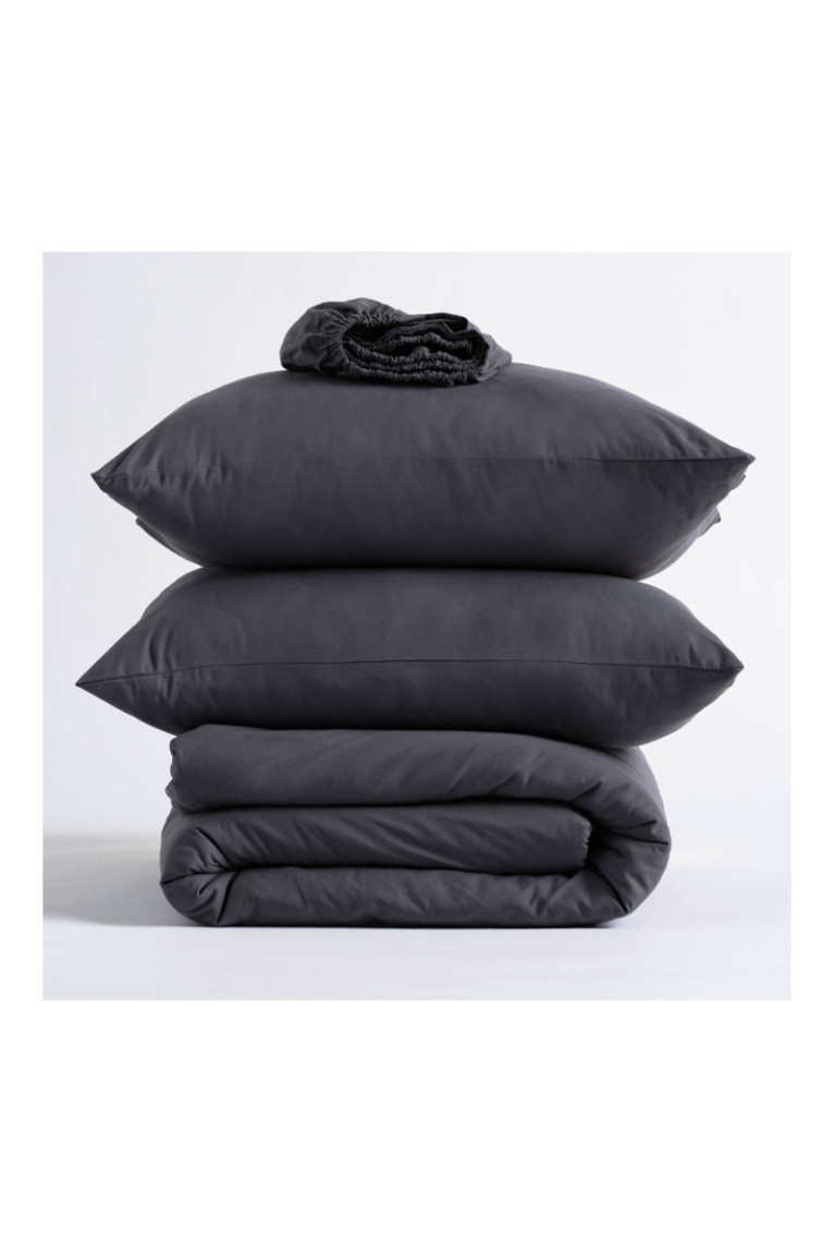 Parure de lit Micros Solid Gris foncé - 140x200cm