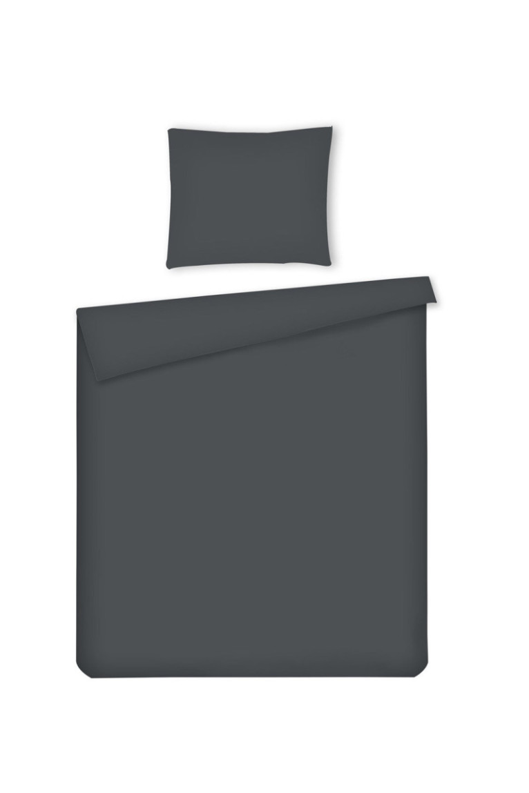 Parure de lit Micros Solid Gris foncé - 140x200cm