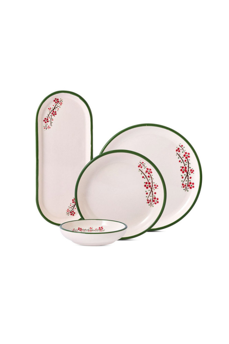 Ensemble petit-déjeuner (14 pièces) - Vert