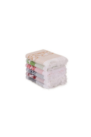 Ensemble de serviettes de toilette (6 pièces) - Blanc Bleu foncé Gris Rose Violet Vert Jaune
