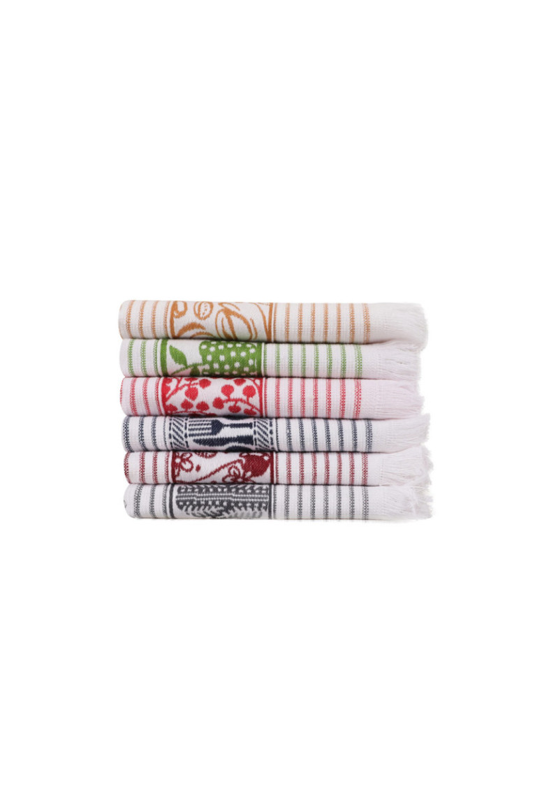 Ensemble de serviettes de toilette (6 pièces) - Blanc Bleu foncé Gris Rose Violet Vert Jaune