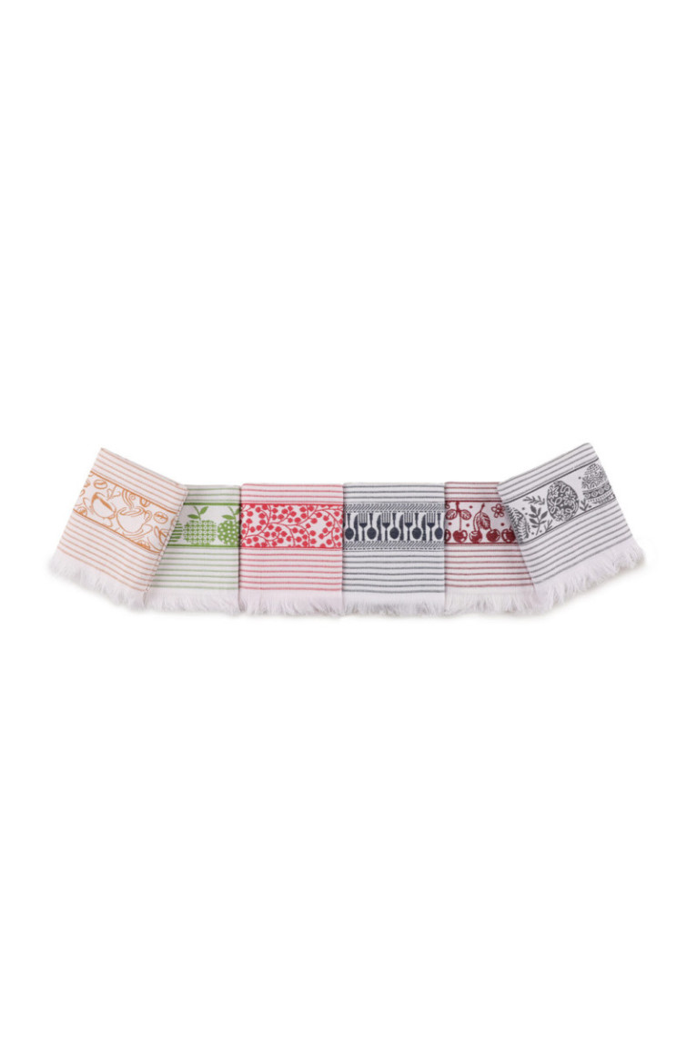 Ensemble de serviettes de toilette (6 pièces) - Blanc Bleu foncé Gris Rose Violet Vert Jaune
