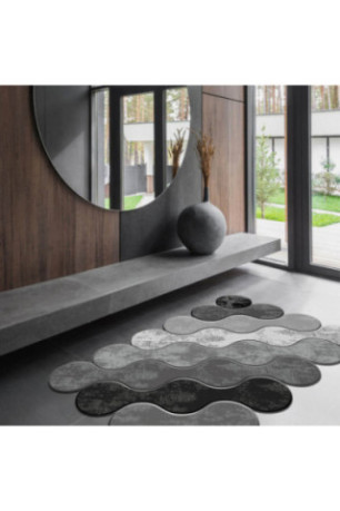 Tapis 50x80cm - Blanc Gris Noir