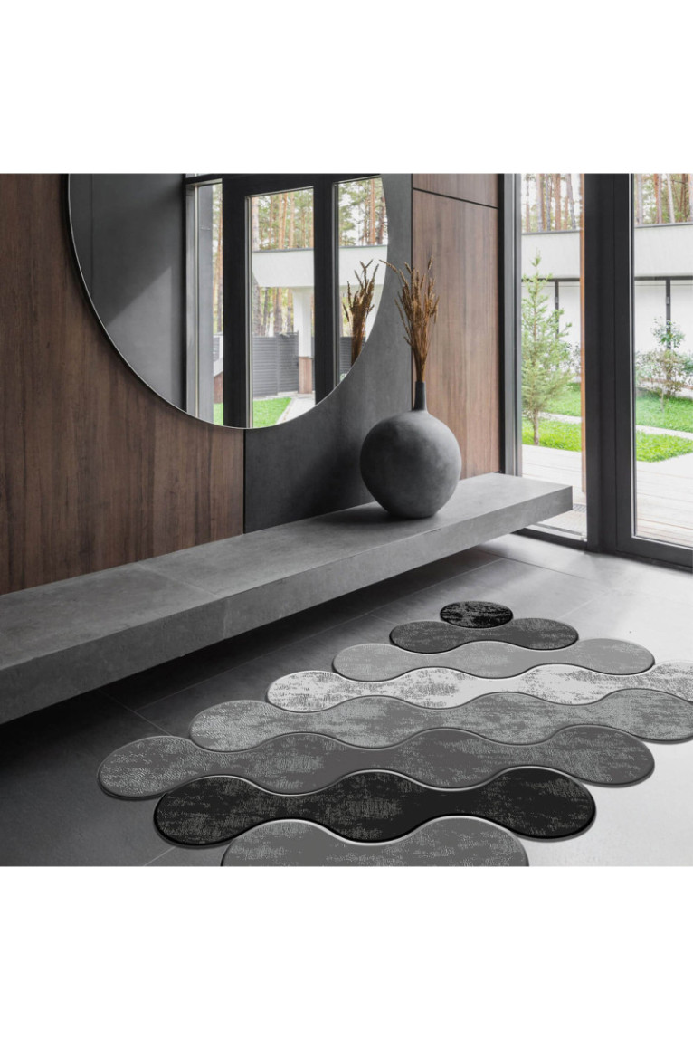 Tapis 50x80cm - Blanc Gris Noir