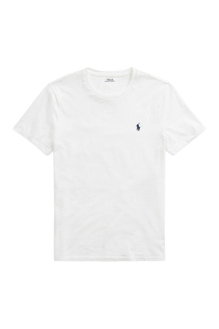 T-shirt à col rond en jersey slim fit - Blanc