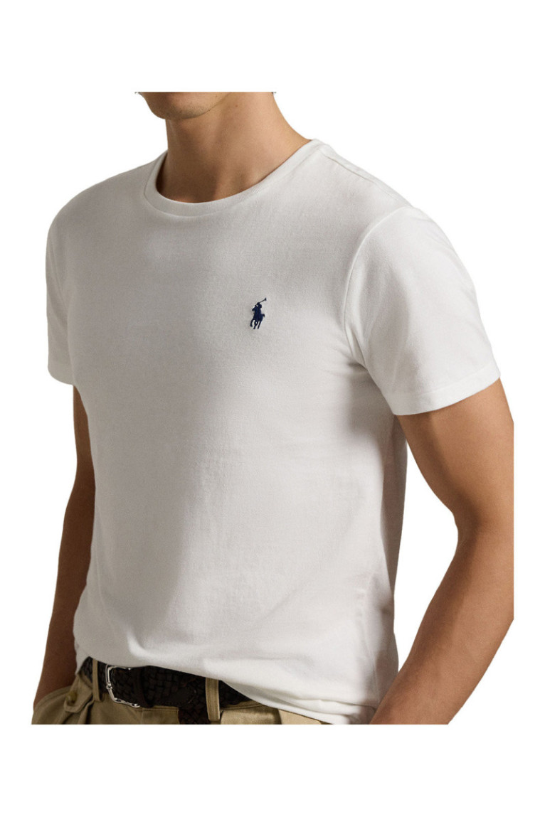 T-shirt à col rond en jersey slim fit - Blanc