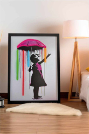 Tableau encadré décoratif - Multicolore