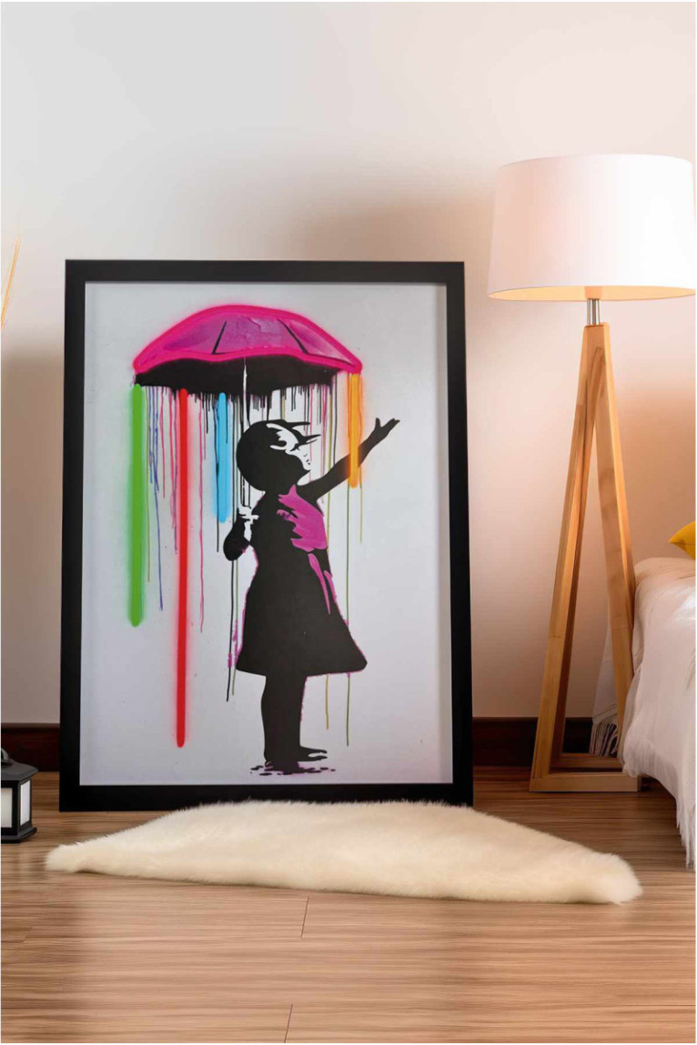 Tableau encadré décoratif - Multicolore