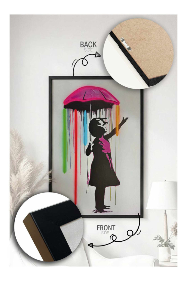 Tableau encadré décoratif - Multicolore