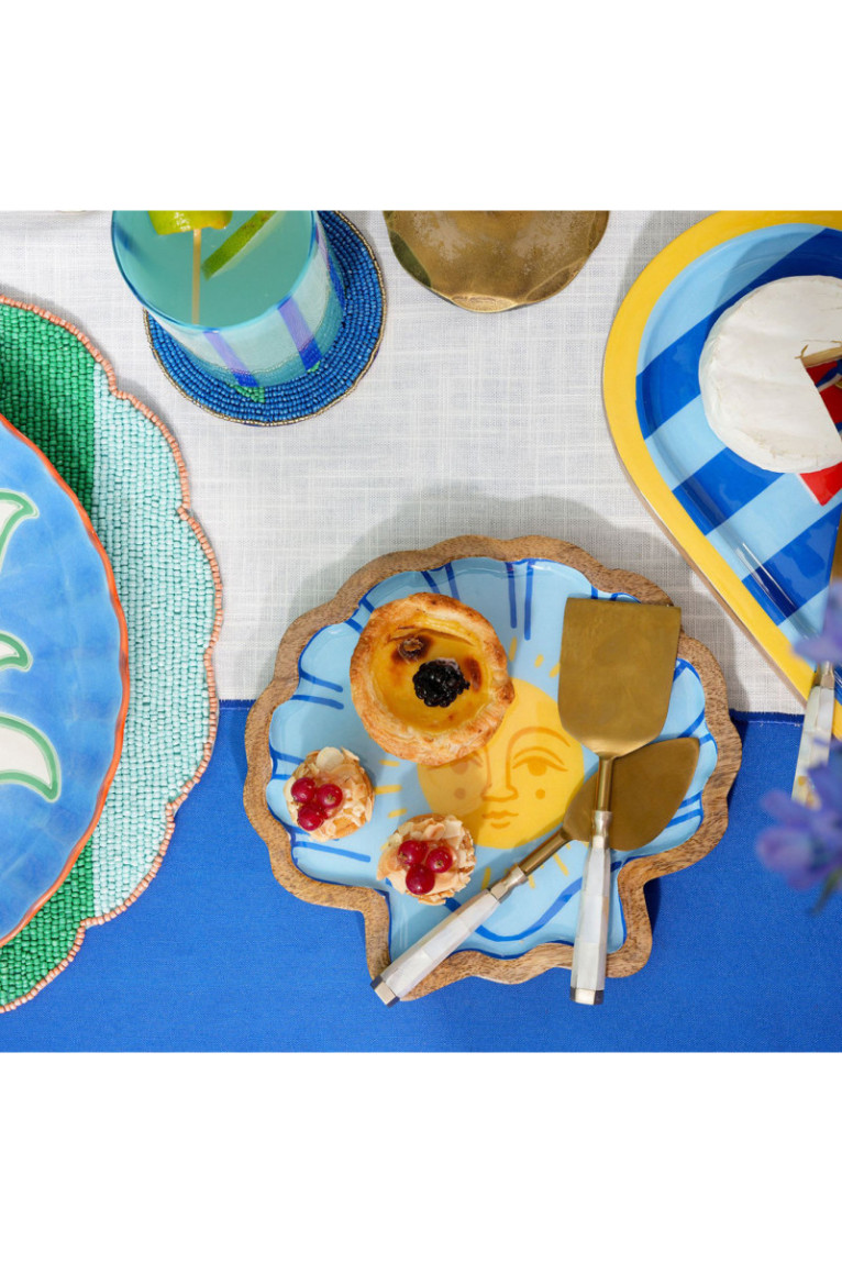 Tableau de présentation des aliments - Jaune Bleu