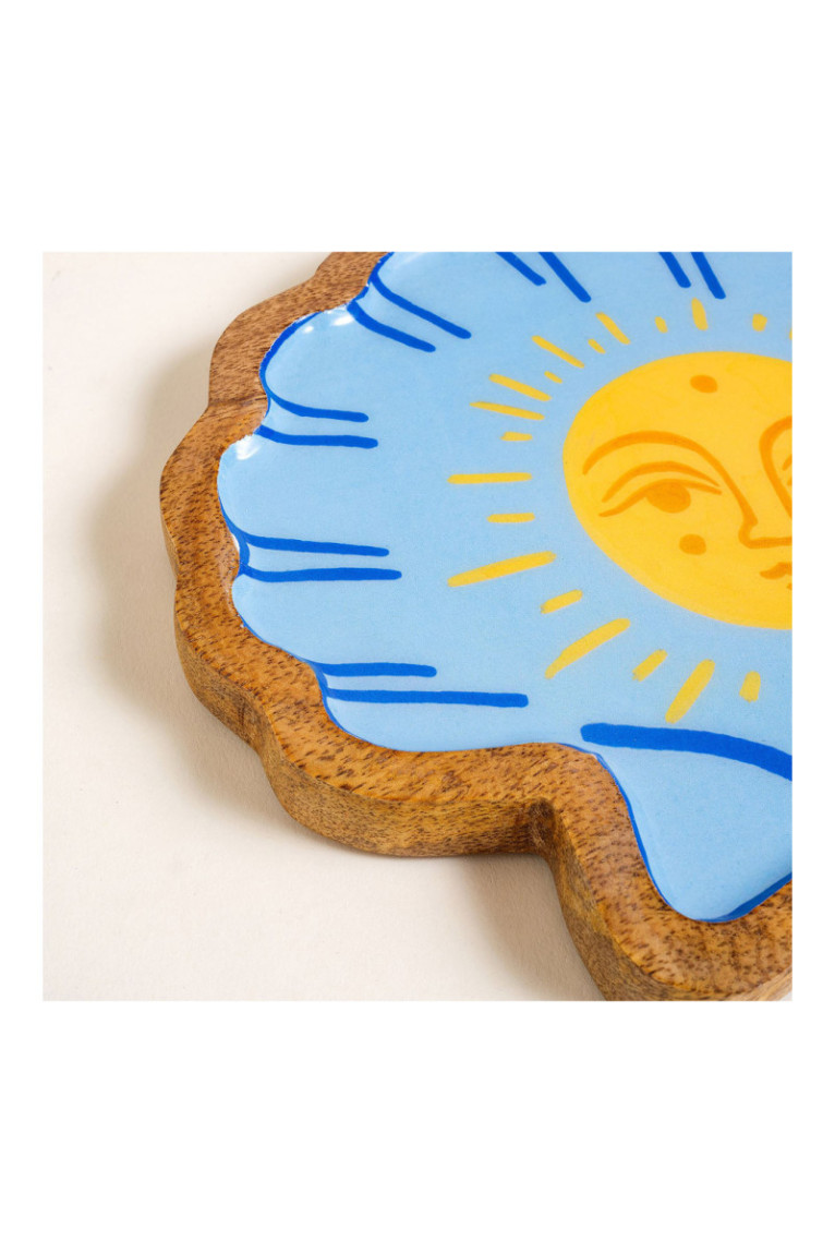 Tableau de présentation des aliments - Jaune Bleu
