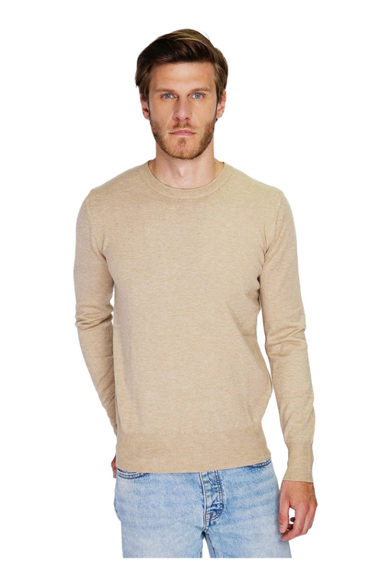 Pull col ras de cou à ML tricotage en 2 fils William de faye