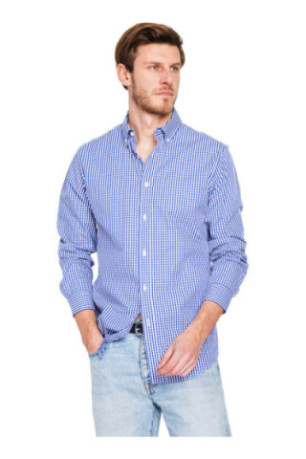 Chemise à carreaux Marine