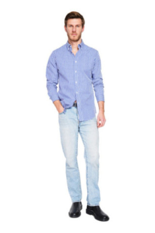 Chemise à carreaux Marine