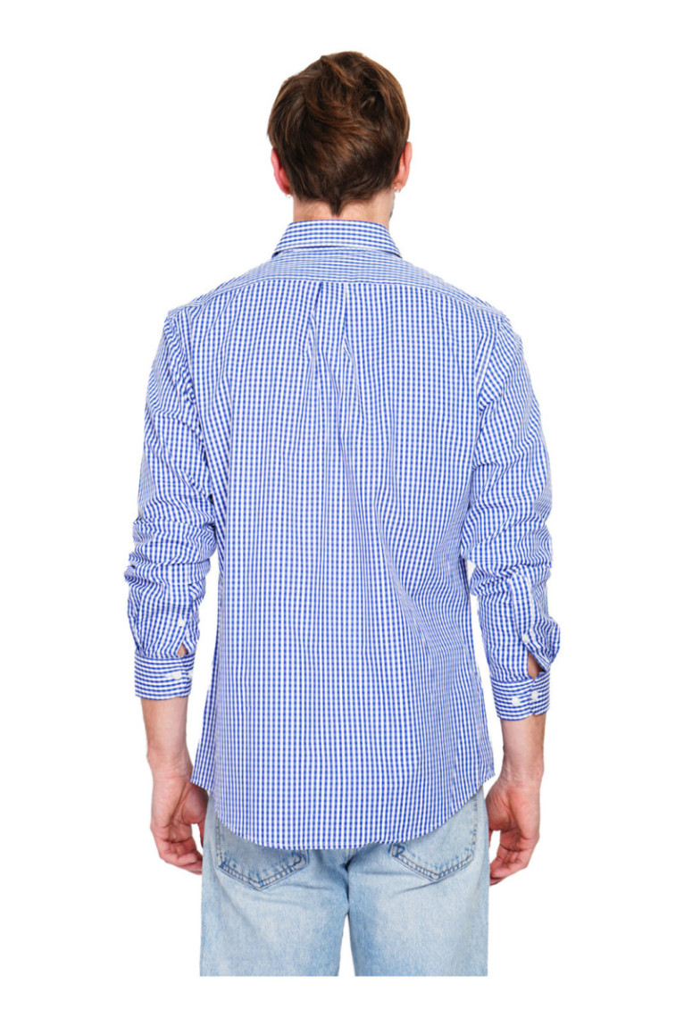 Chemise à carreaux Marine