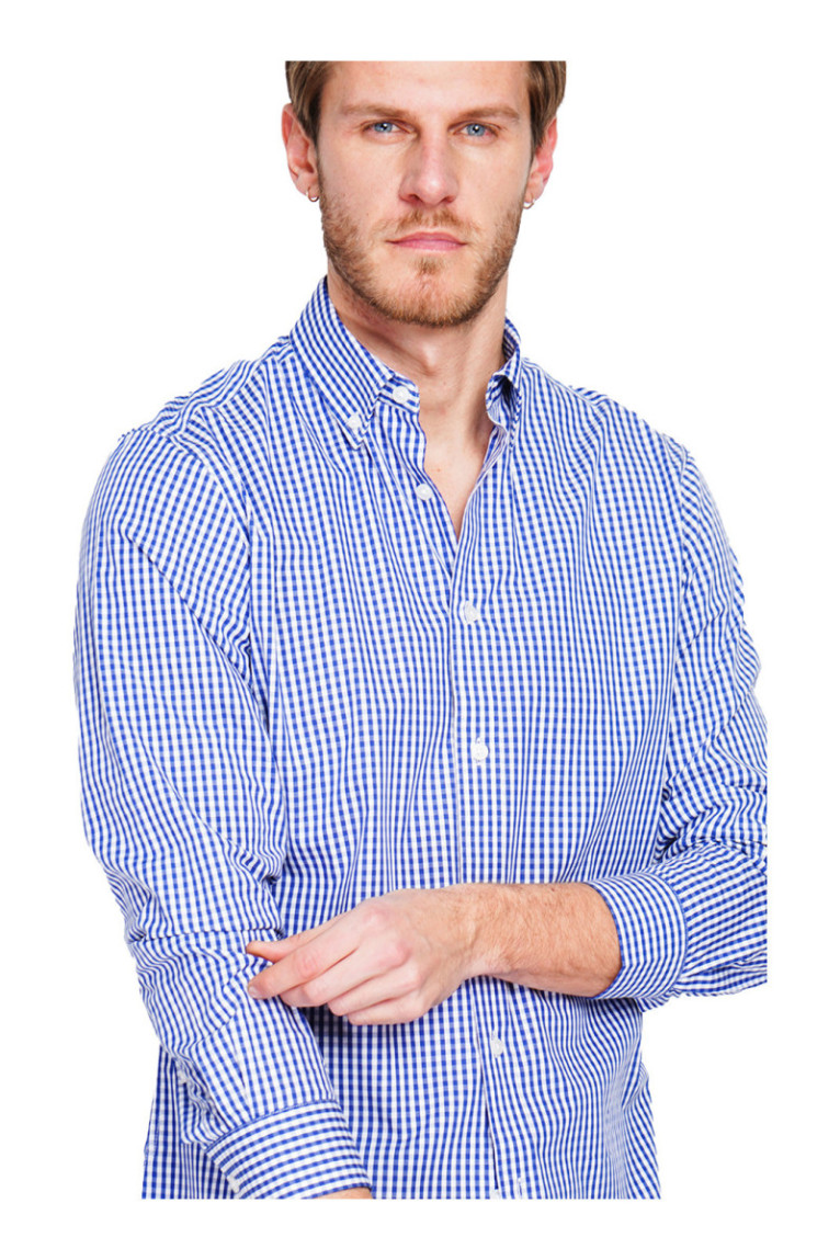 Chemise à carreaux Marine