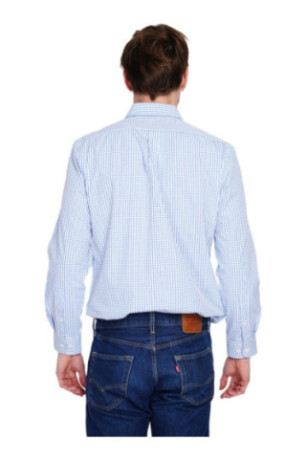 Chemise à carreaux blanc et bleu