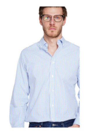 Chemise à carreaux blanc et bleu