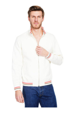 Gilet col montant zippé blanc cassé