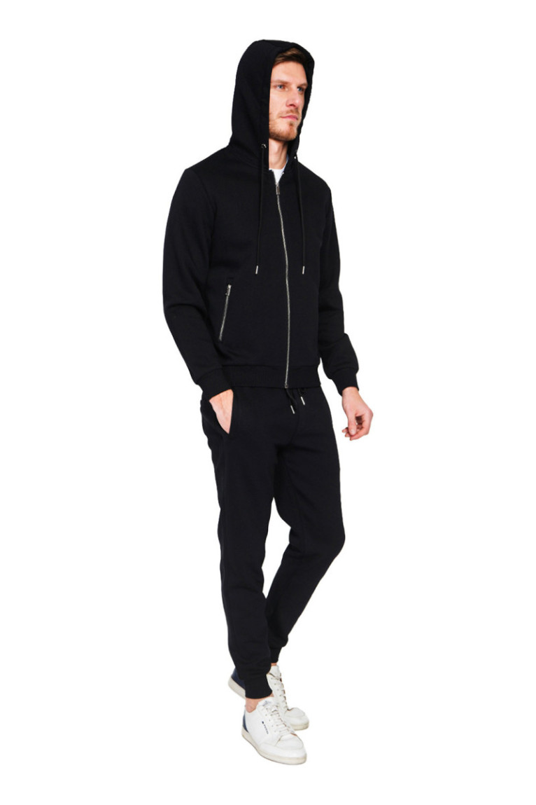 Veste à capuche manches longues noire