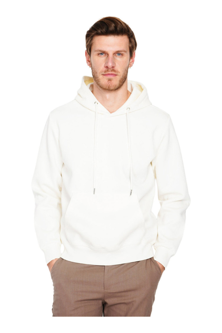 Sweat à capuche blanc cassé